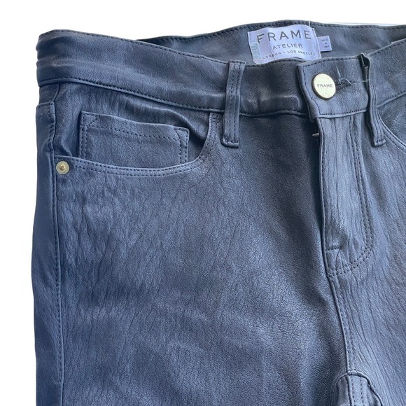 Frame Atelier Le Skinny De Jeanne Leather Pant in Washed Black - Size 26 - Picture 11 of 15